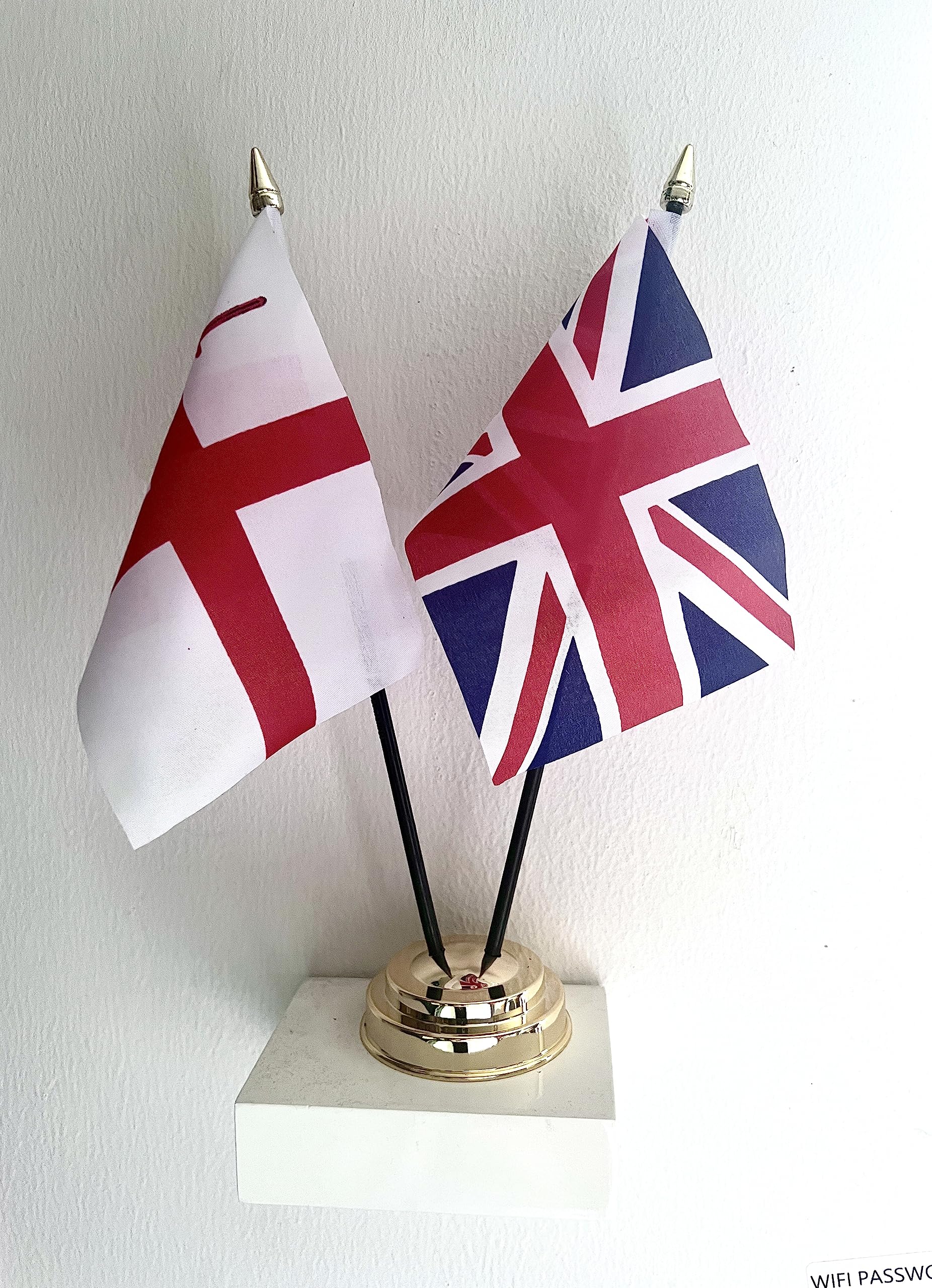 UNION JACK and CITY OF LONDON ENGLAND TABLE FLAG SET United Kingdom flags