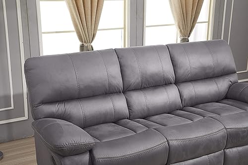 Miniatura 8 de Betsy Furniture Juego de sofá reclinable de microfibra para sala de estar 8007 (gris, sofá+sofá biplaza+reclinable) Gris,Gris-oscuro,gris topo,Beige