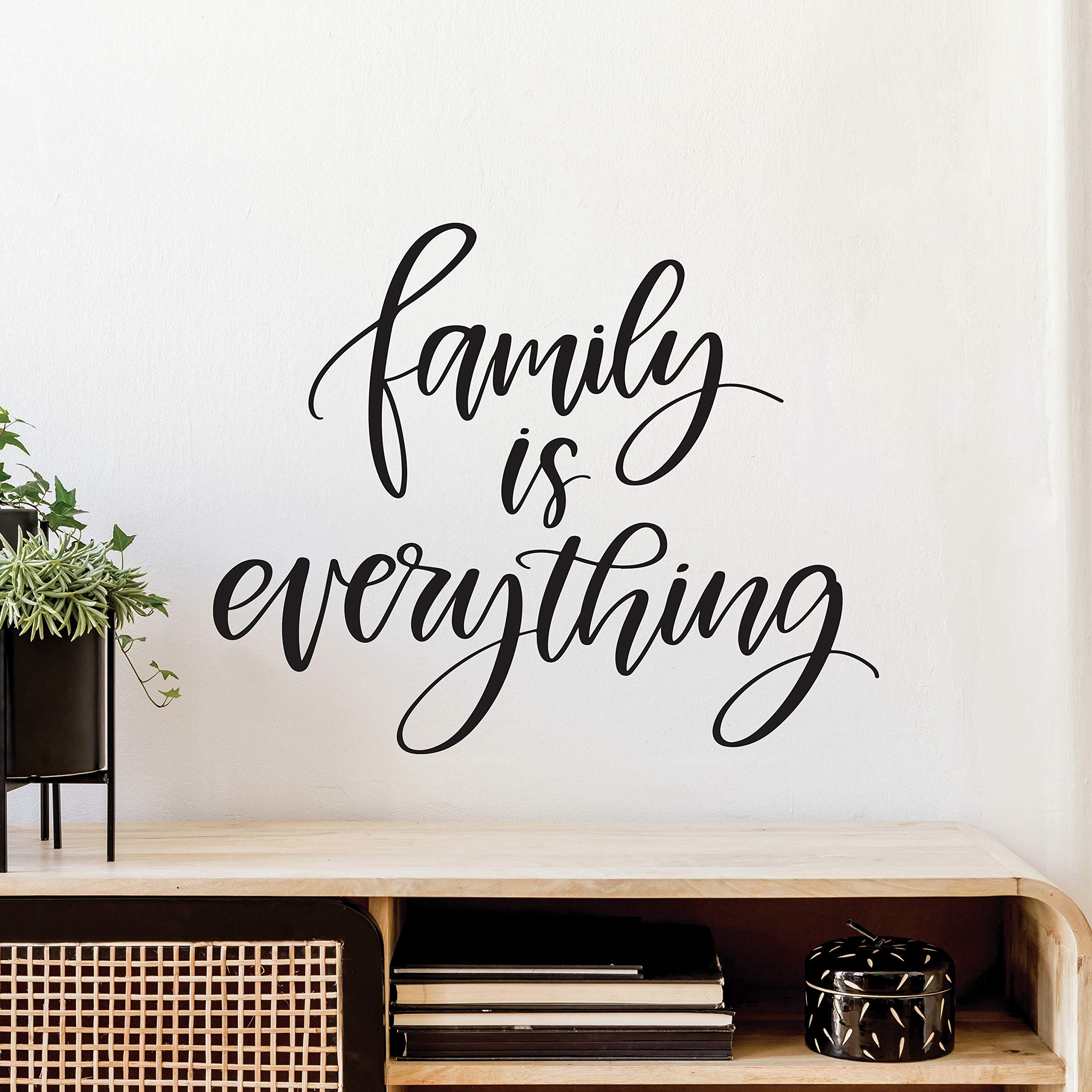 RoomMates RMK4590SCS Family is Everything Quote Calcomanías de pared para despegar y pegar, color negro