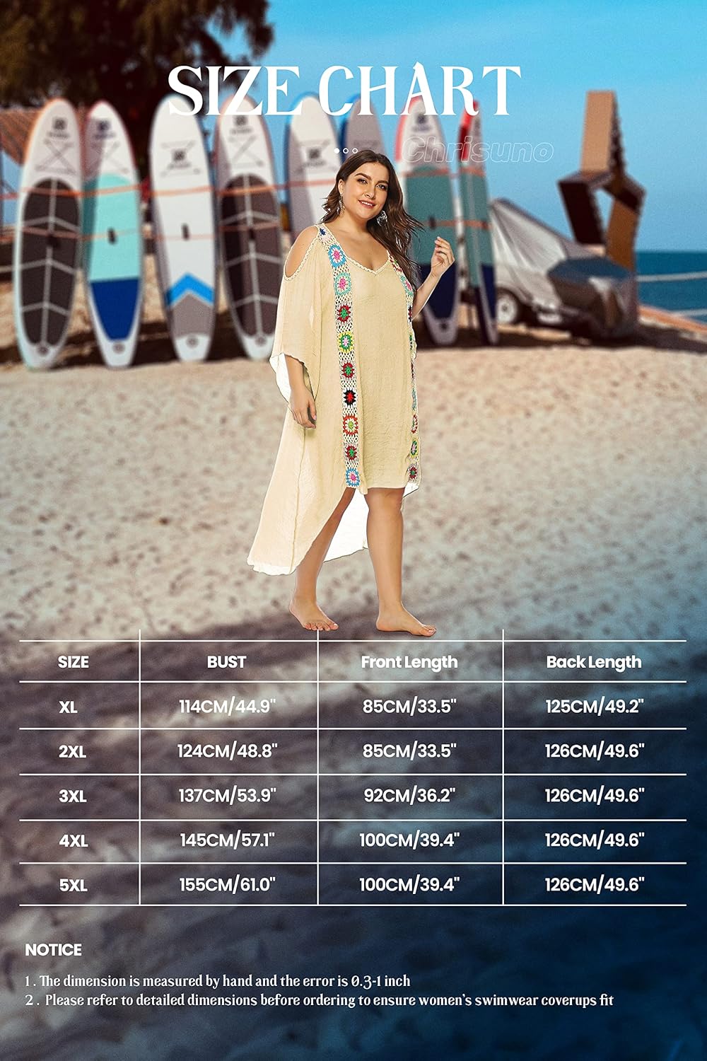 Chrisuno Women's Plus Size Bathing Suit Cover Ups Swimsuit Coverups Dress Soft Crochet Bikini Beach Skirt - Image 8