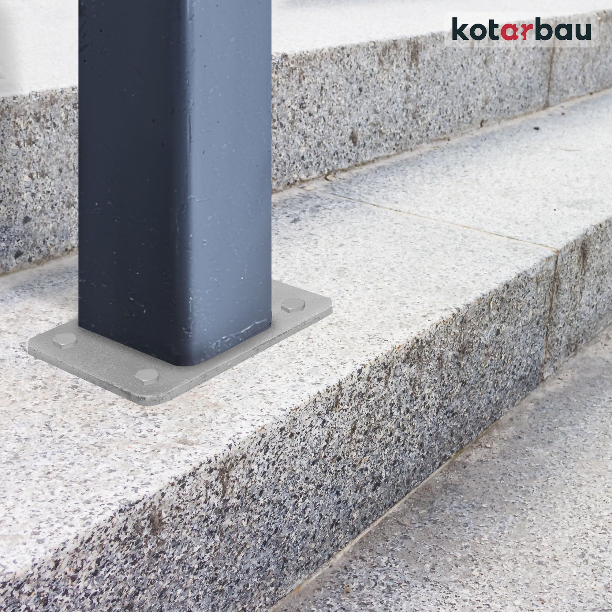 KOTARBAU® Fissaggio Pali - Supporto per Pali - da Avvitare - Acciaio Zincato - 60x40 mm - Argento - Staffa Travi - Supporto Palo