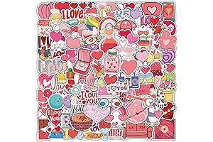 100pcs Valentine Stickers, Love Stickers Vinyl Waterproof for Laptop Water Bottles Scrapbook...