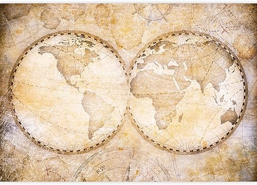 Miniatura 2 de wall26 Adhesivo de pared extraíblemural de pared vintage, retro, mapa de globo del mundo, ilustraciones internacionales, arte moderno, paisaje