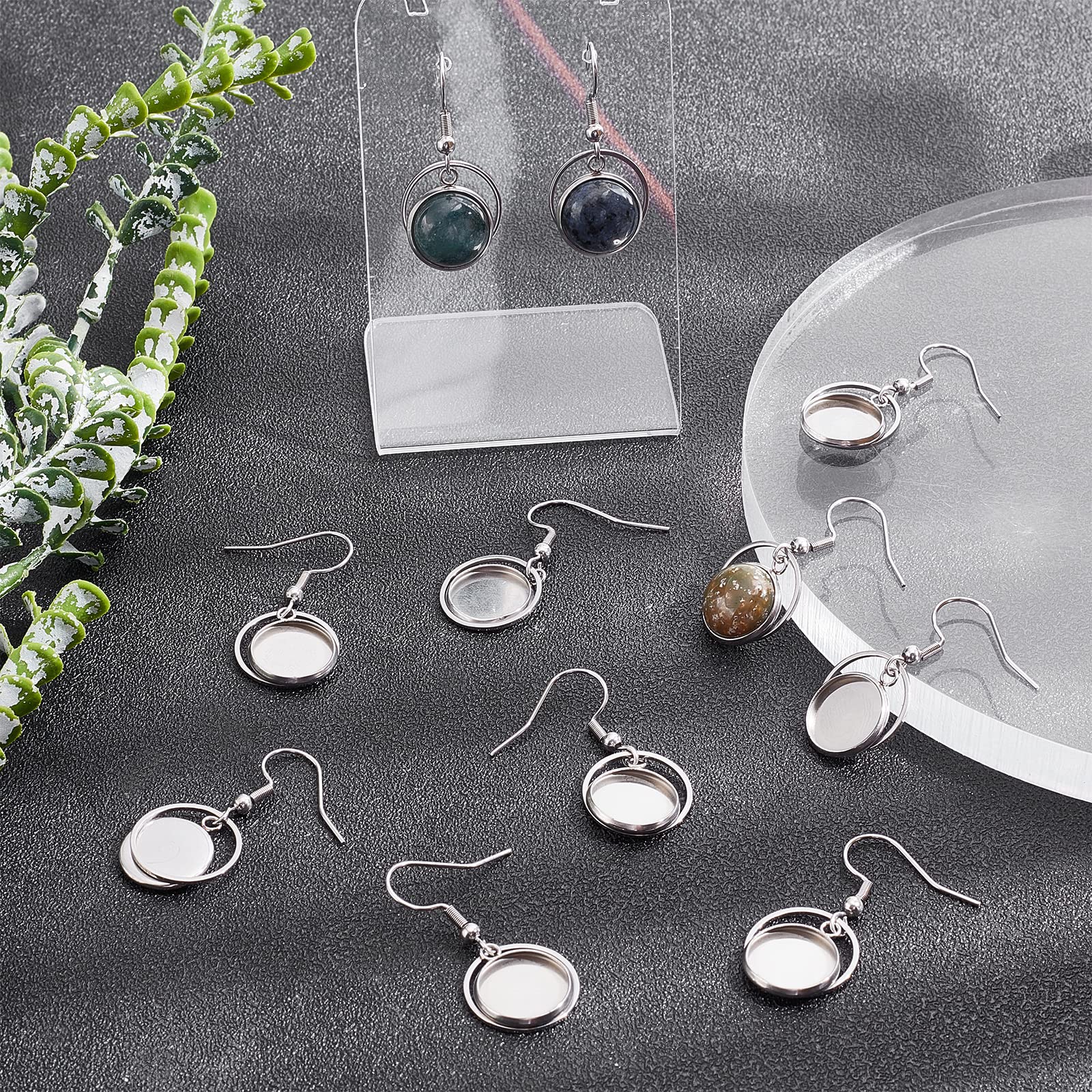 SUNNYCLUE 1boîte 120pièces 20Paires 12mm De Boucles D'oreilles Cabochon