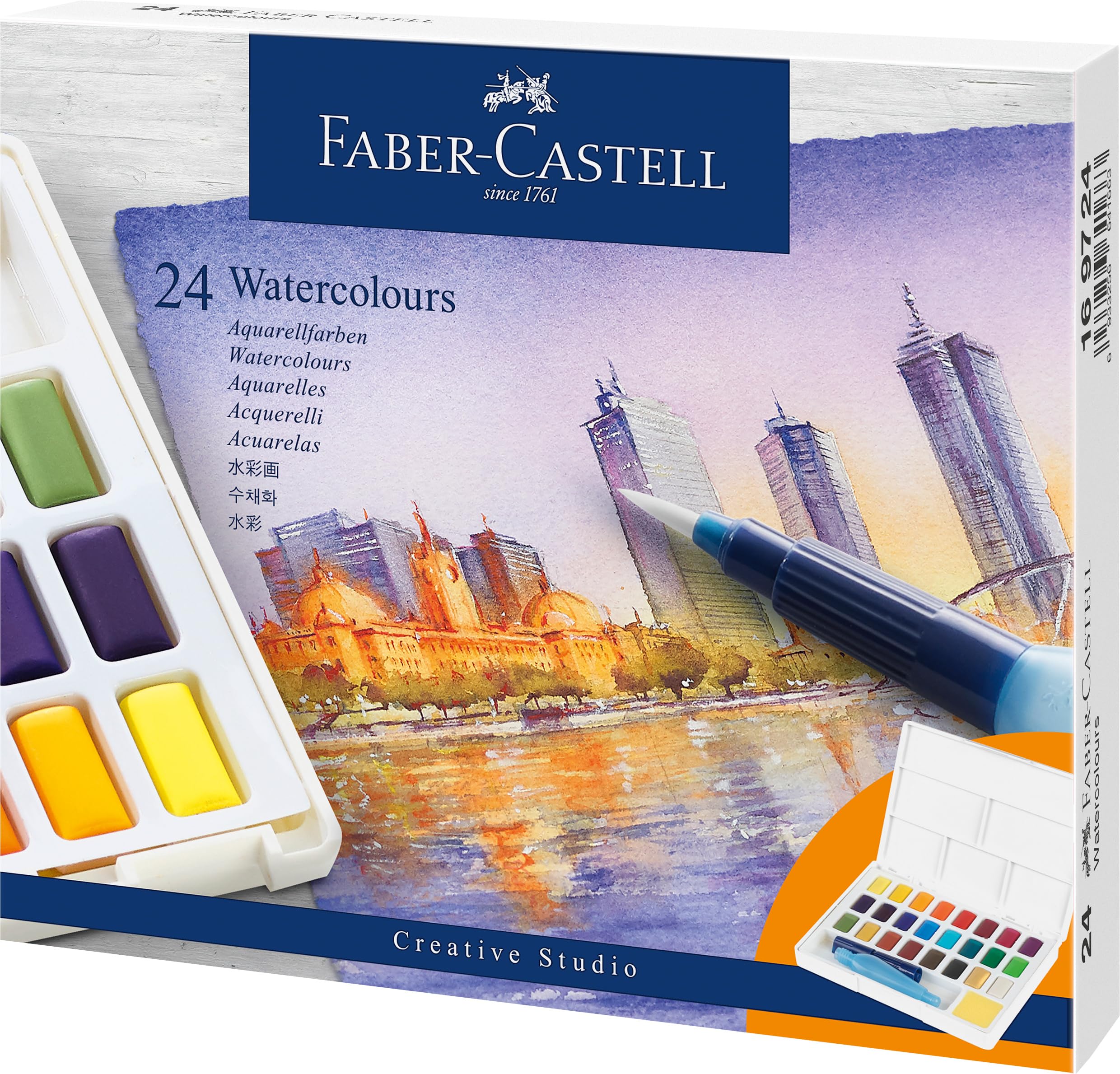 Faber-Castell Creative Studio Watercolour 24 Pan Set, Art, Painting, Home, Office, Art Studio, Artist Supplies, Gift, Present