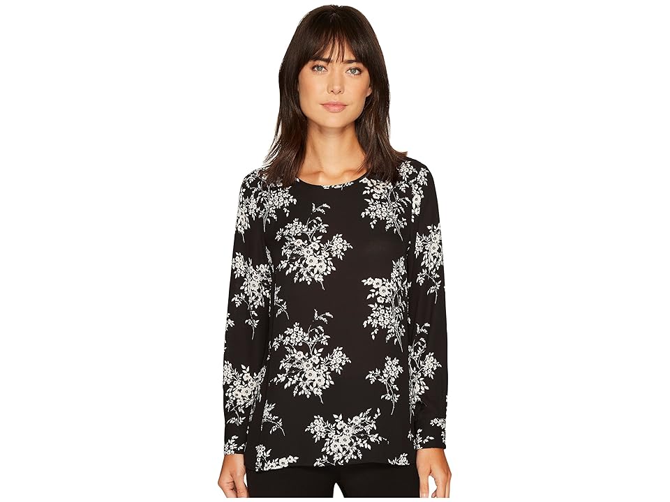 

Vince Camuto Long Sleeve Delicate Bouquet Blouse (Rich Black) Women's Blouse