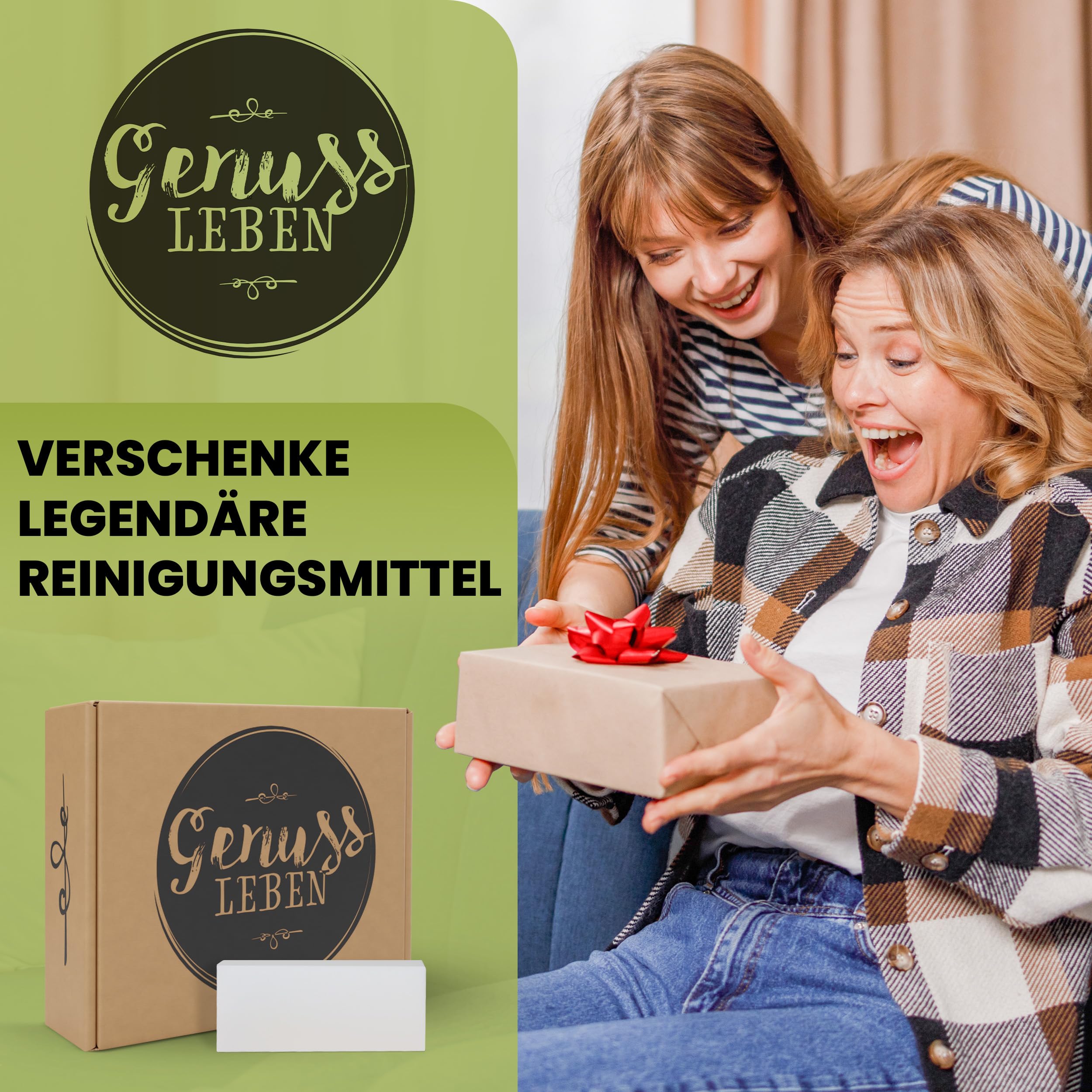 Genussleben Box mit Badreiniger 500ml, Backofenreiniger 500ml und Vorwaschspray 400ml