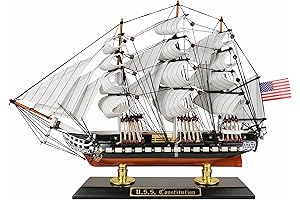 SAILINGSTORY Wooden Model Ship | USS Constitution 1/225 Scale Replica Ship | Handmade Sailboat Décor