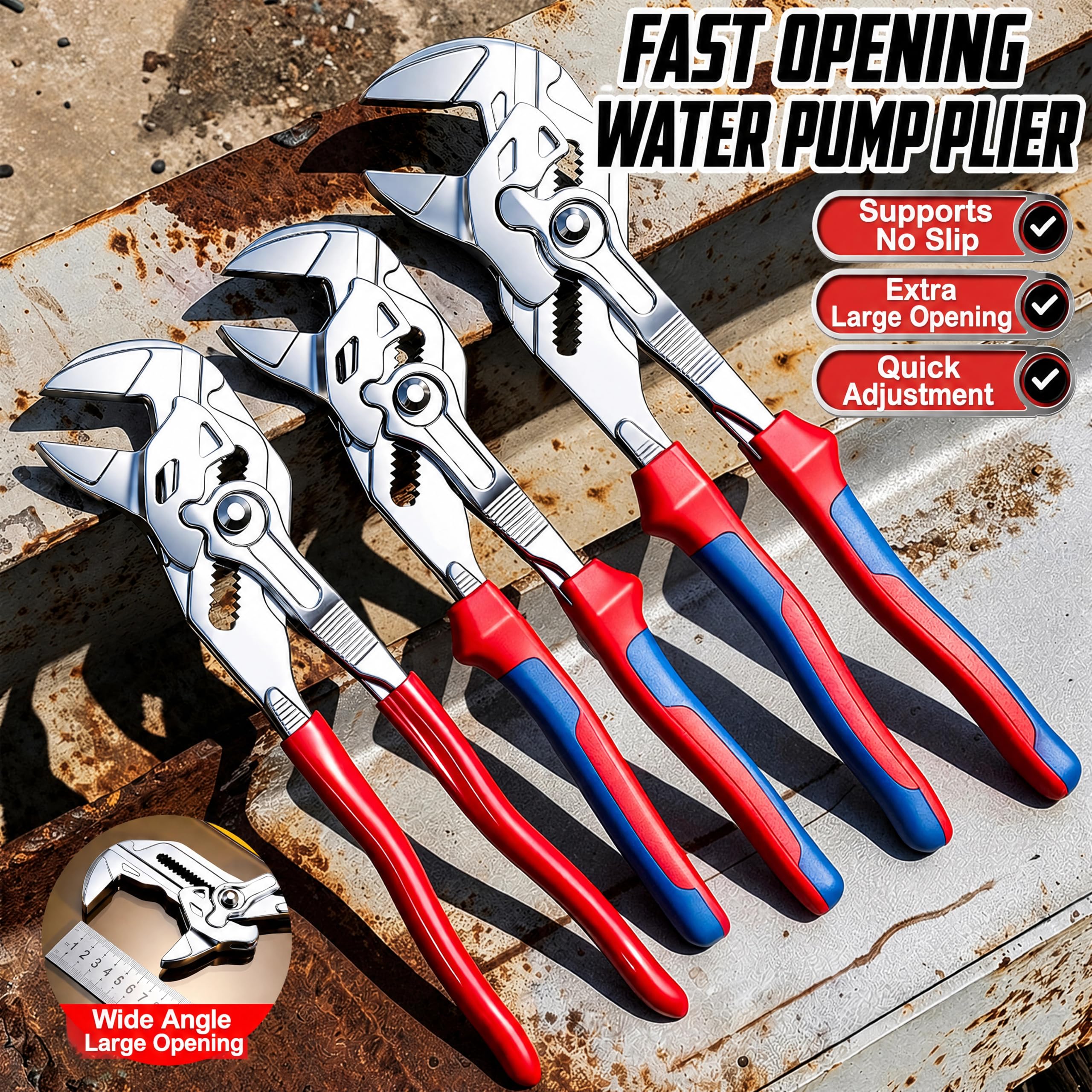 Mehrpositions Gelenkzange mit gezahntem, 12 INCHES