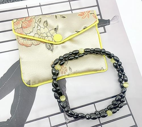 Miniatura 10 de Drkao Paquete de 2 tobilleras magnéticas de color azul para mujer, soporte para el sistema inmunológico, terapia magnética para aliviar el estrés y