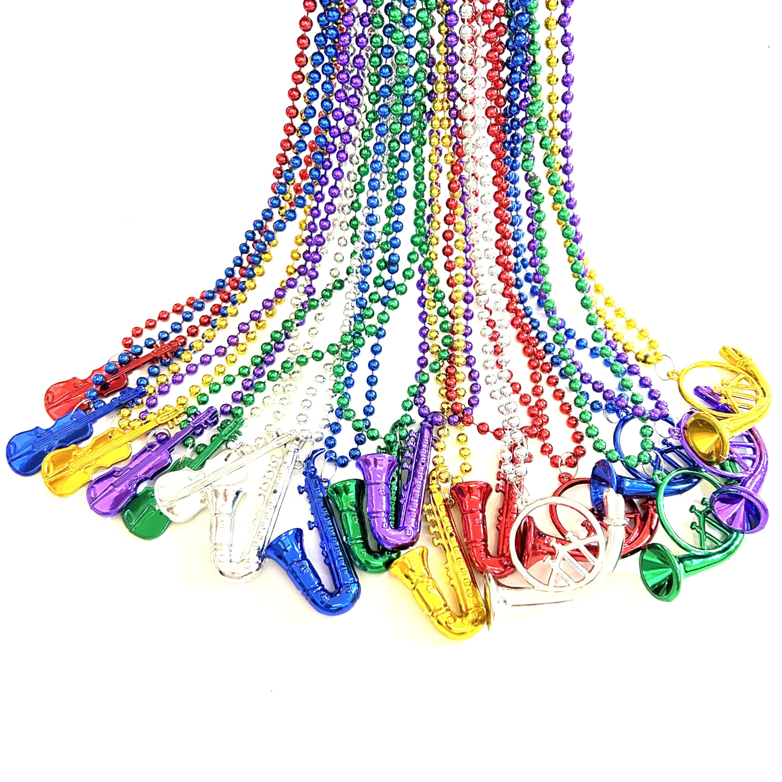 YSPPF 36 Pcs Mardi Gras Bead Necklace Bulk Multi Colors Mardi Gras Beads Parade Throws Party Decor Favor Supplies