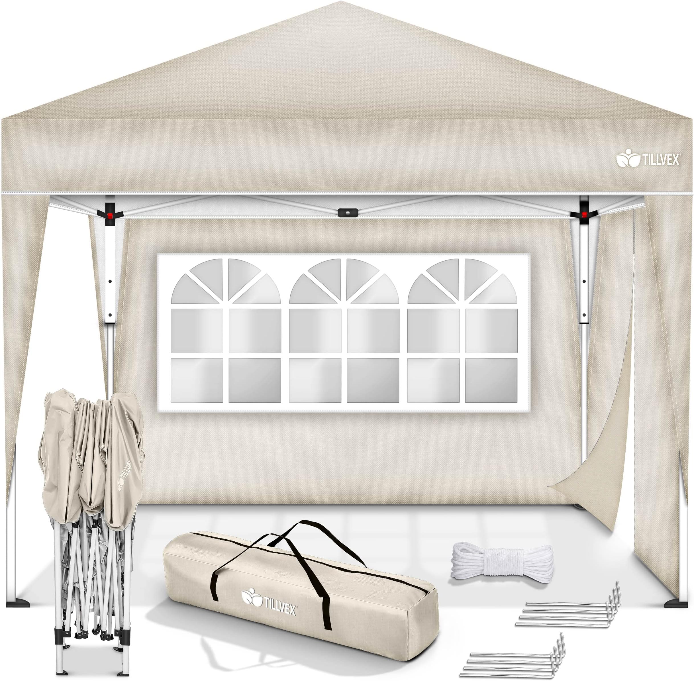 Outsunny Set 2 Pareti Laterali Per Gazebo In PE E Plastica Bianco - Foto 10