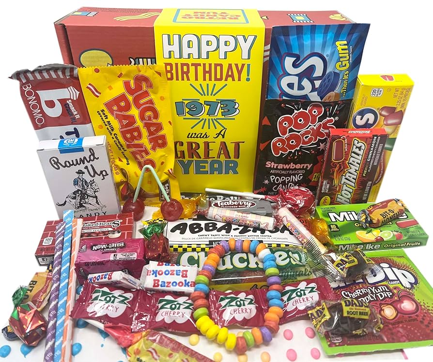 Amazon.com : RETRO CANDY YUM ~ 1973 52nd Birthday Gift Box