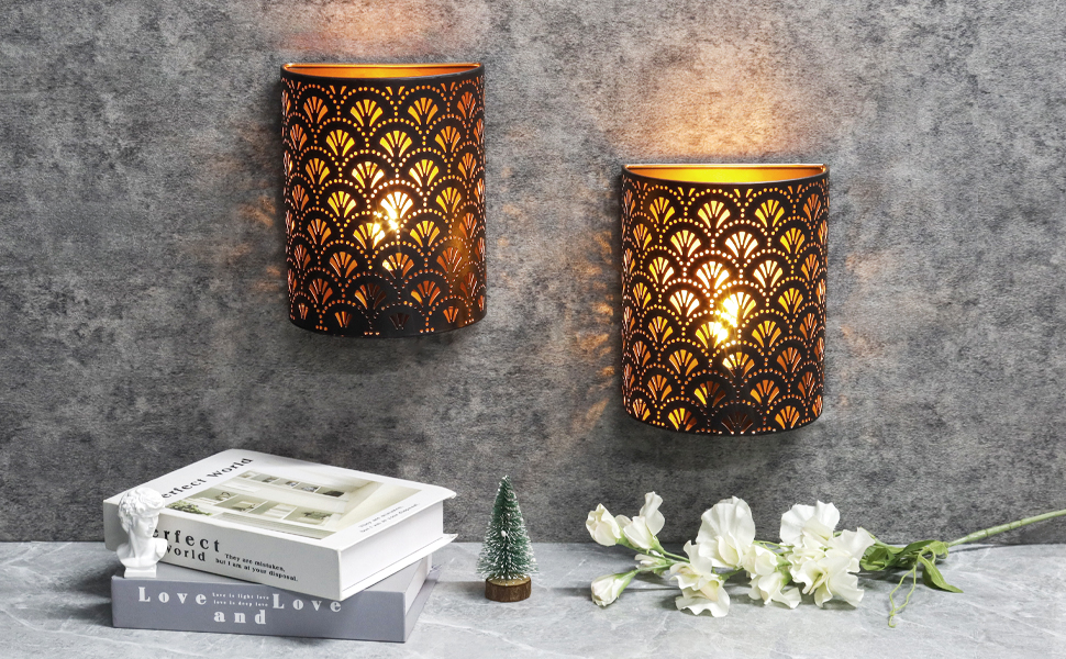 Vintage Houten Wandlamp E14 - Retro Rustieke Muurlamp Zwart Met Marmer