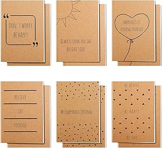 Belle Vous Pack de 12 Cuadernos de Notas Pequeño con Líneas Diario/Libreta A6 10,5 x 14,8 cm - 6 Diseños En Ingles - 80 Pa...