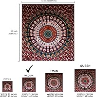 Vista 3 de raajsee - Tapiz azul turquesa - Tapices de mandala para colgar en la pared - Tapiz hippie para dormitorio, estética - Tamaño mediano