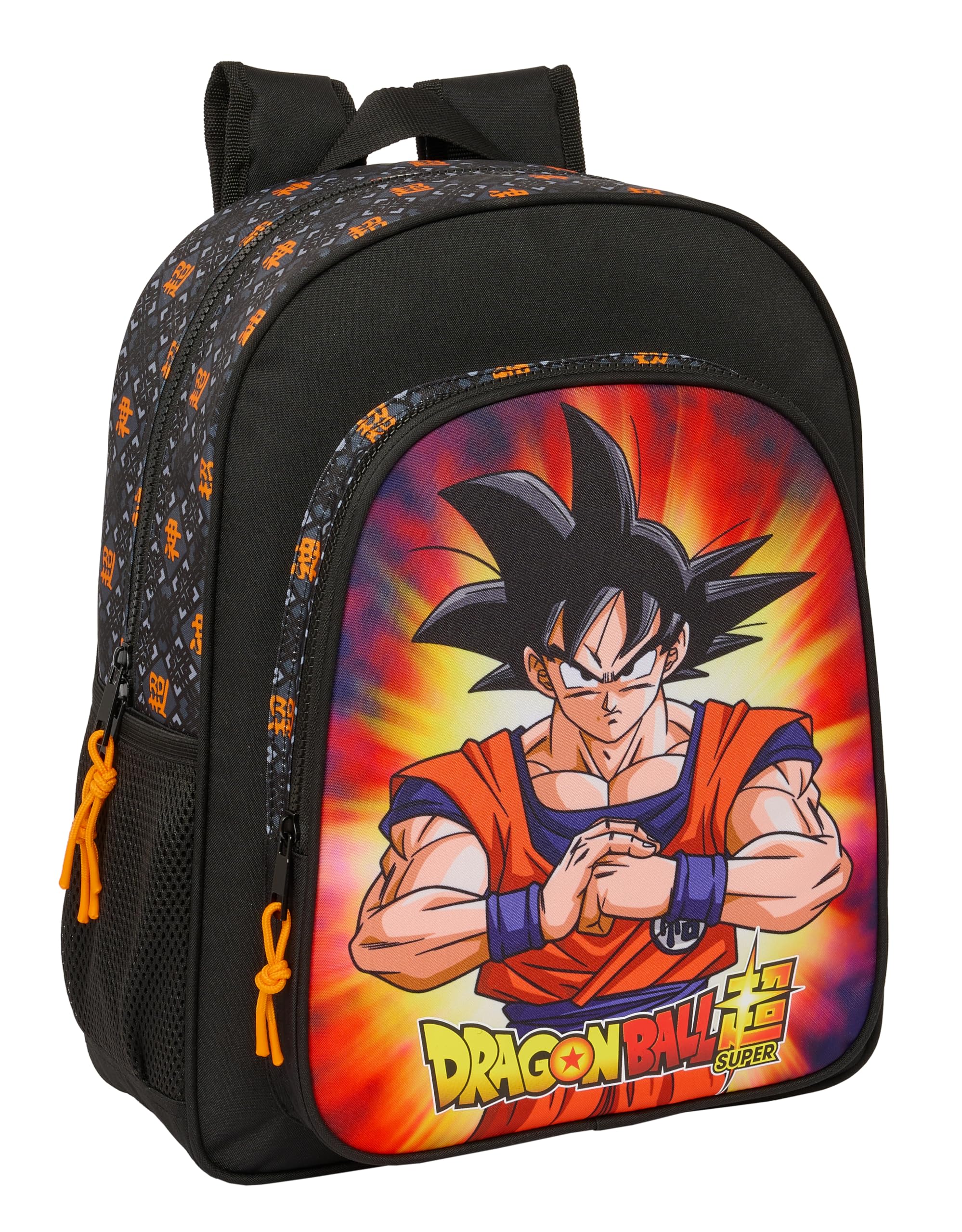Safta DRAGON BALL - Mochila Escolar Niño, Mochila Infantil, Adaptable a Carro, Ideal para Niños en Edad Escolar, Cómoda y Versátil, Calidad y Resistencia, 32x12x38 cm, Color Negro