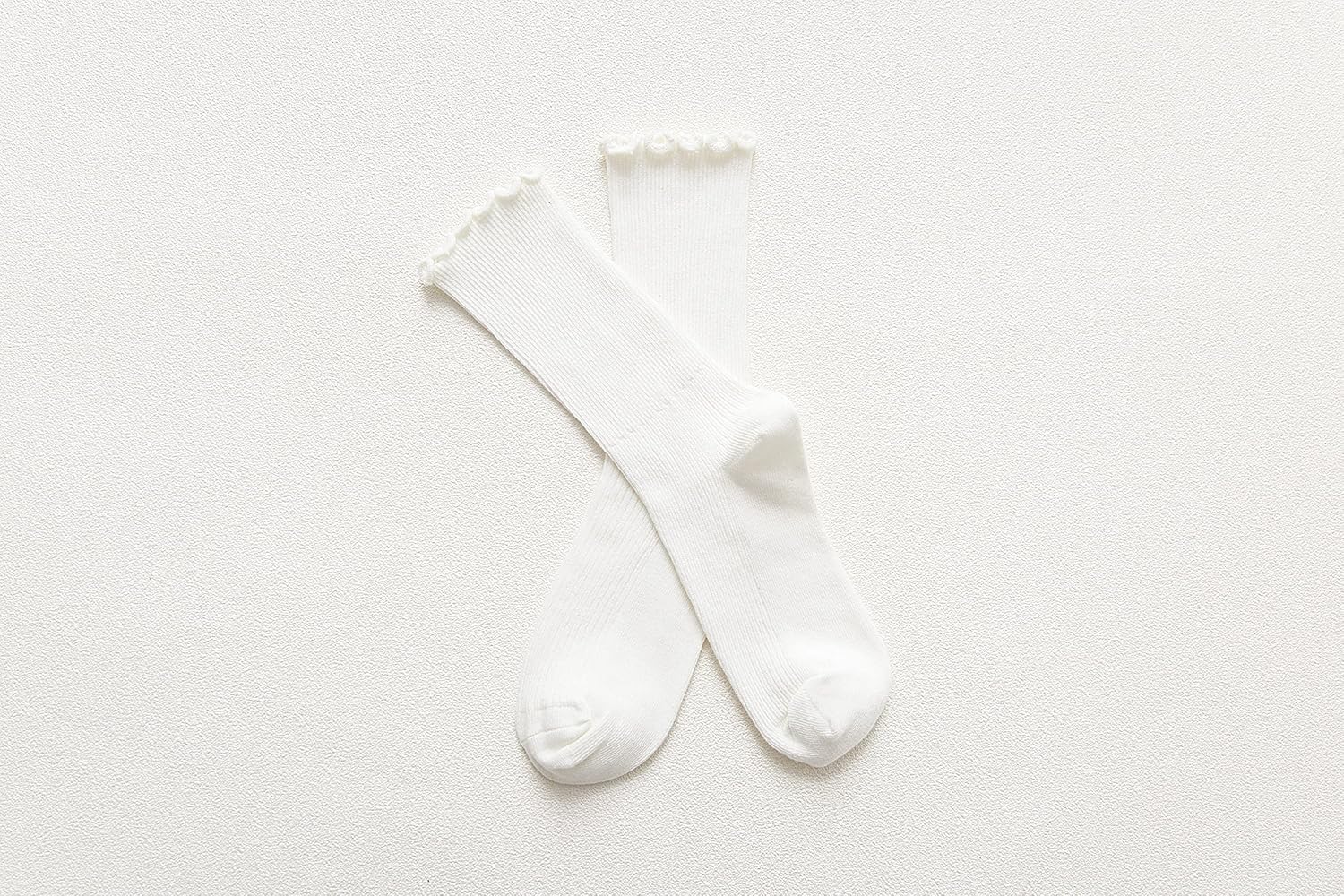 Women Ankle Socks, Super Soft Lolita Ruffle Turn-Cuff Striped Double Needle Combed Cotton Socks 3 Pairs - Image 2