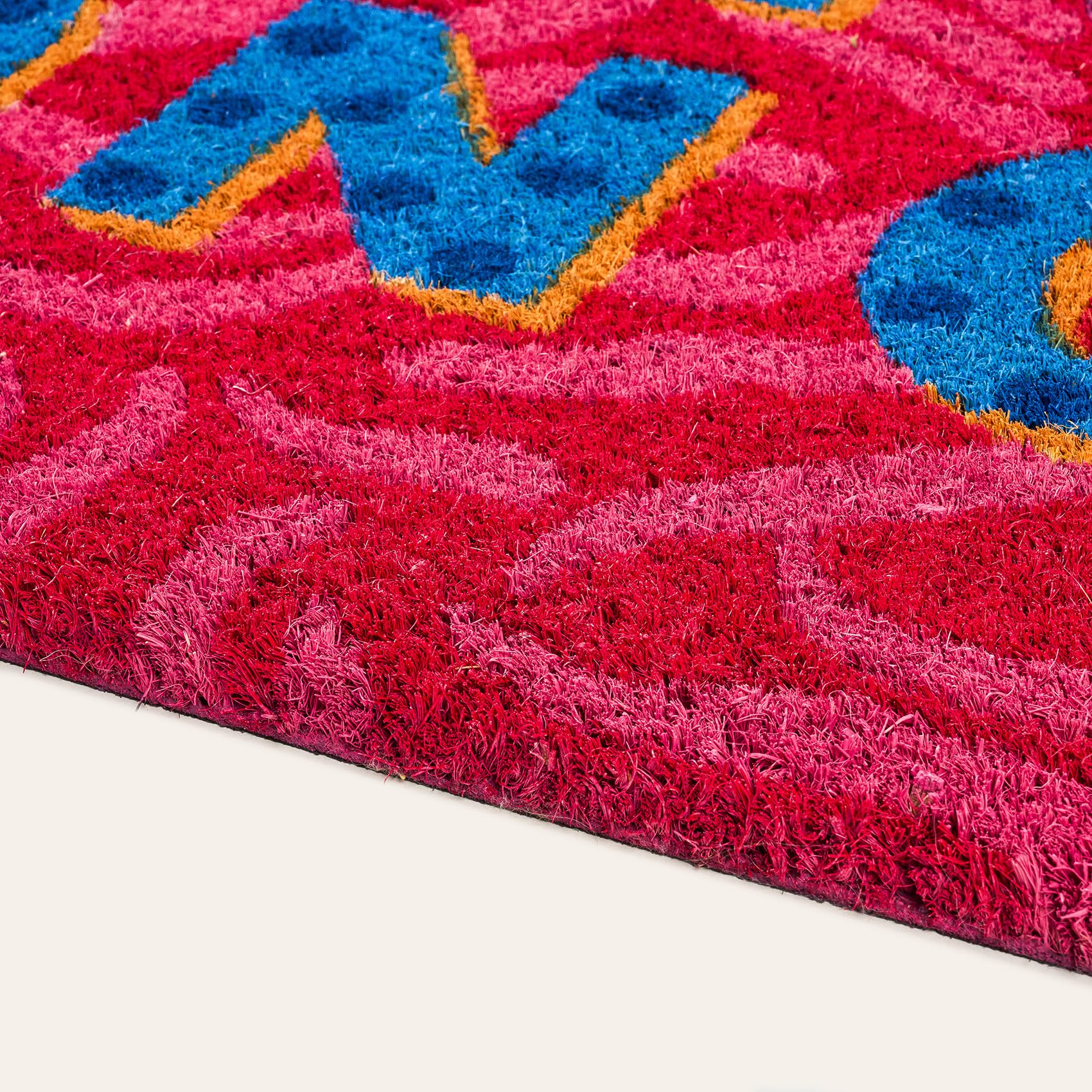 Kerala Kırmızı Coir Kapı Önü Paspası 45x75 Cm