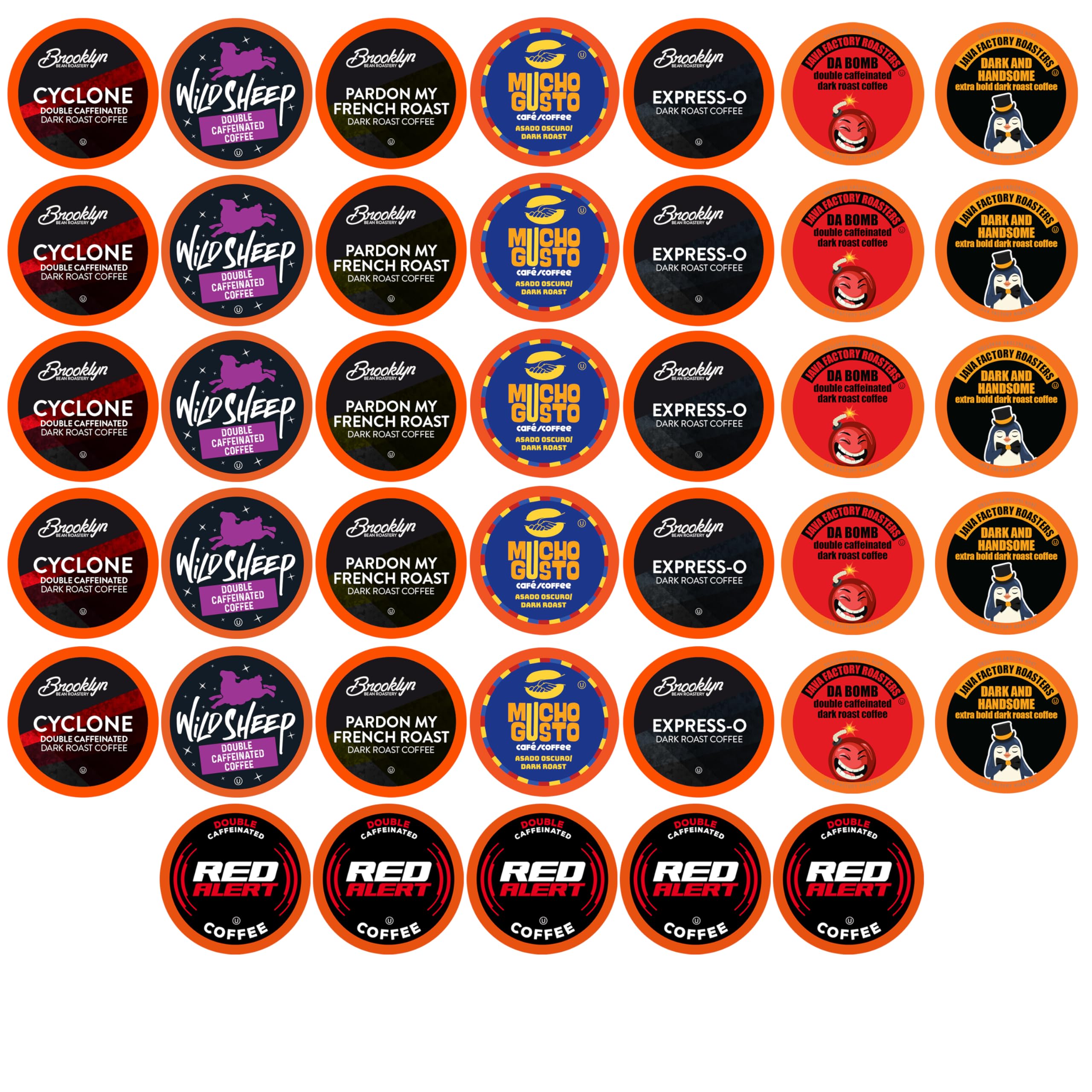 Best of the Best Pods, Variety Pack for Keurig K Cup Brewers, - Strong and Regular Coffee Lovers, Great Gift - 5 Cups of Each, High Caffeine Coffee, 40 Count