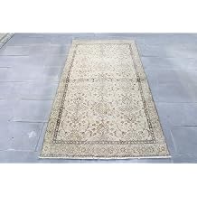 Vintage Rug, Turkish Rug, Accent Carpet, Antique Rug, 43x79 inches Brown Carpet, Anatolian Bedroom Carpet, Tribal Area Rug, 3910