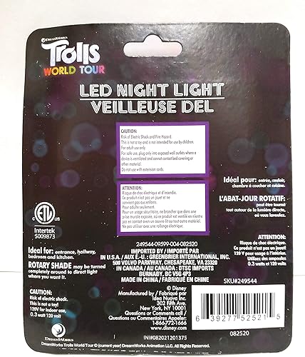 Miniatura 3 de Trolls World Tour Poppy - Luz nocturna giratoria LED
