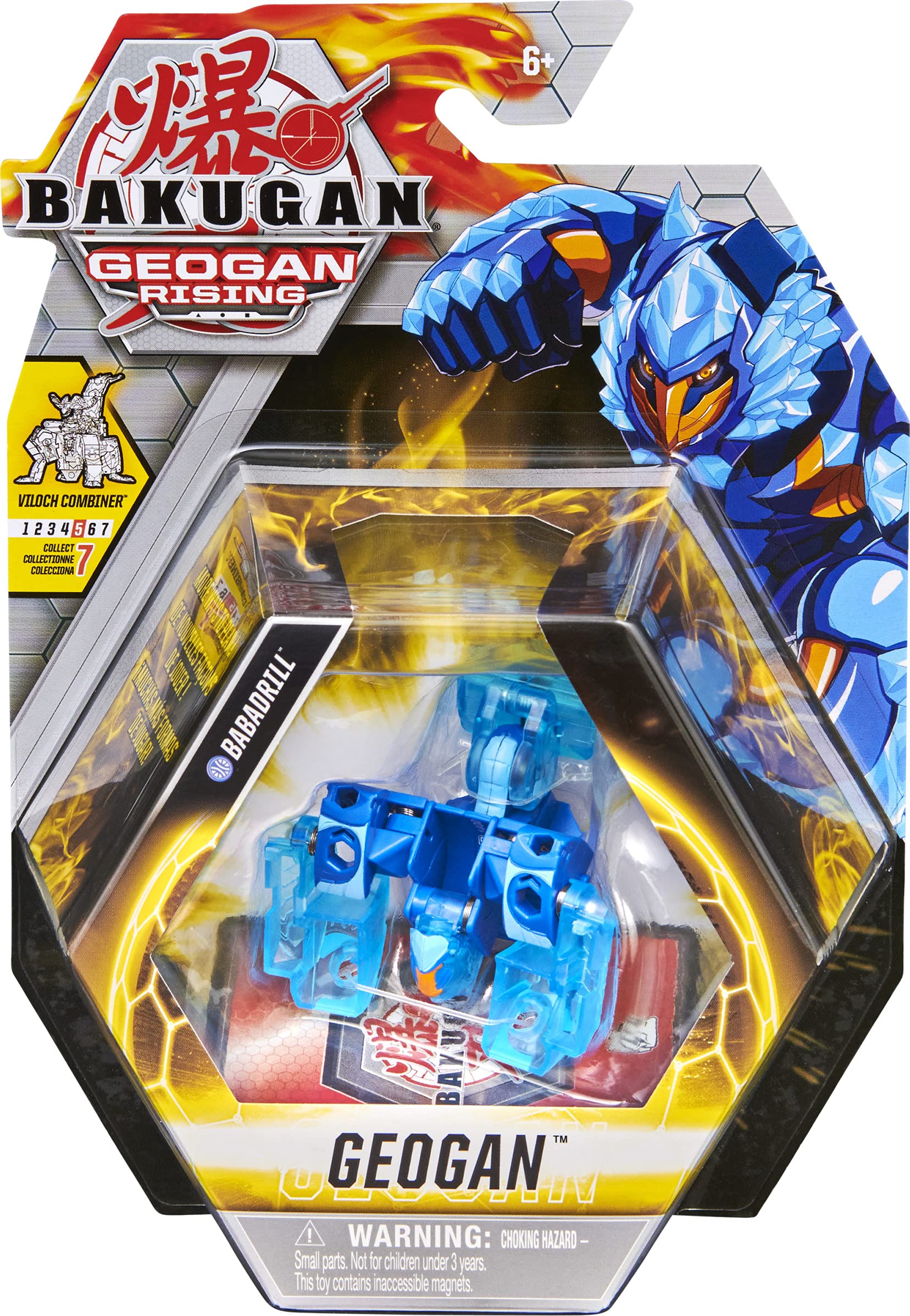 Bakugan Geogan Rising - Aquos Babadrill Geogan, Action Figure Collezionabile Con Carte, Parte 5/7 Per Viloch - 4