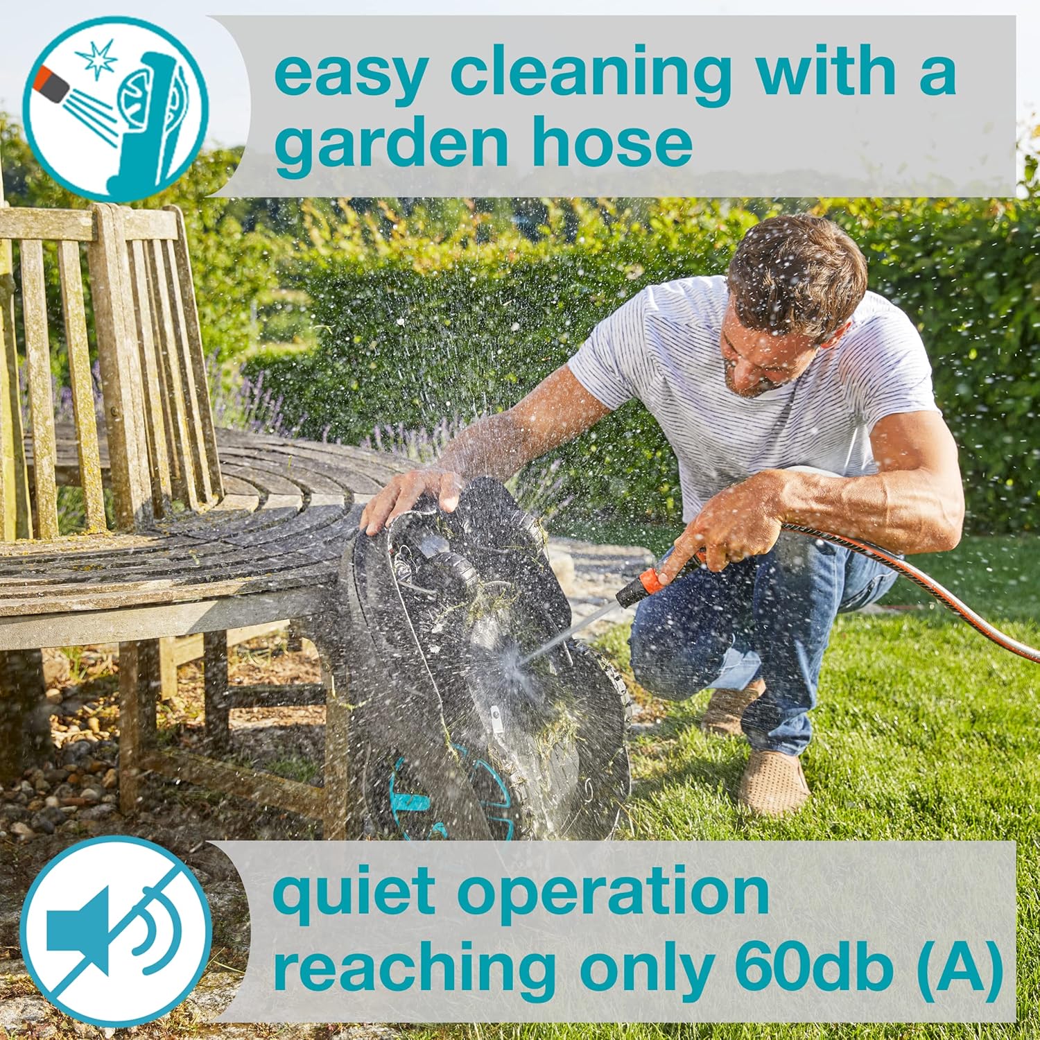 review GARDENA 15101-20 SILENO Life - Automatic Robotic Lawn Mower, with Bluetooth app and Boundary Wire, The quietest in its Class, for lawns up to 8100 Sq Ft, Made in Europe, Grey