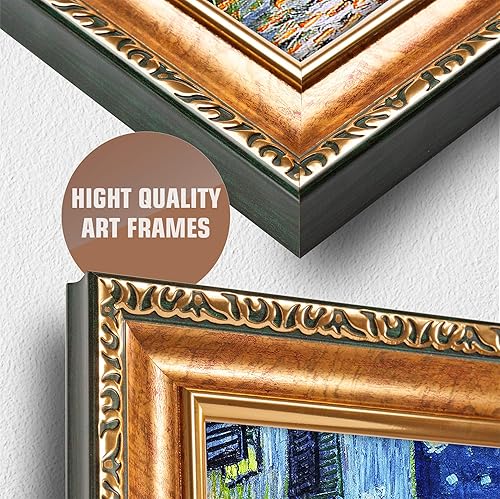 Miniatura 1441 de A&T ARTWORK The Starry Night de Vincent Van Gogh. Tamaño del marco: 36 x 30 pulgadas, tamaño de la imagen: 30 x 24 pulgadas, reproducciones clásicas