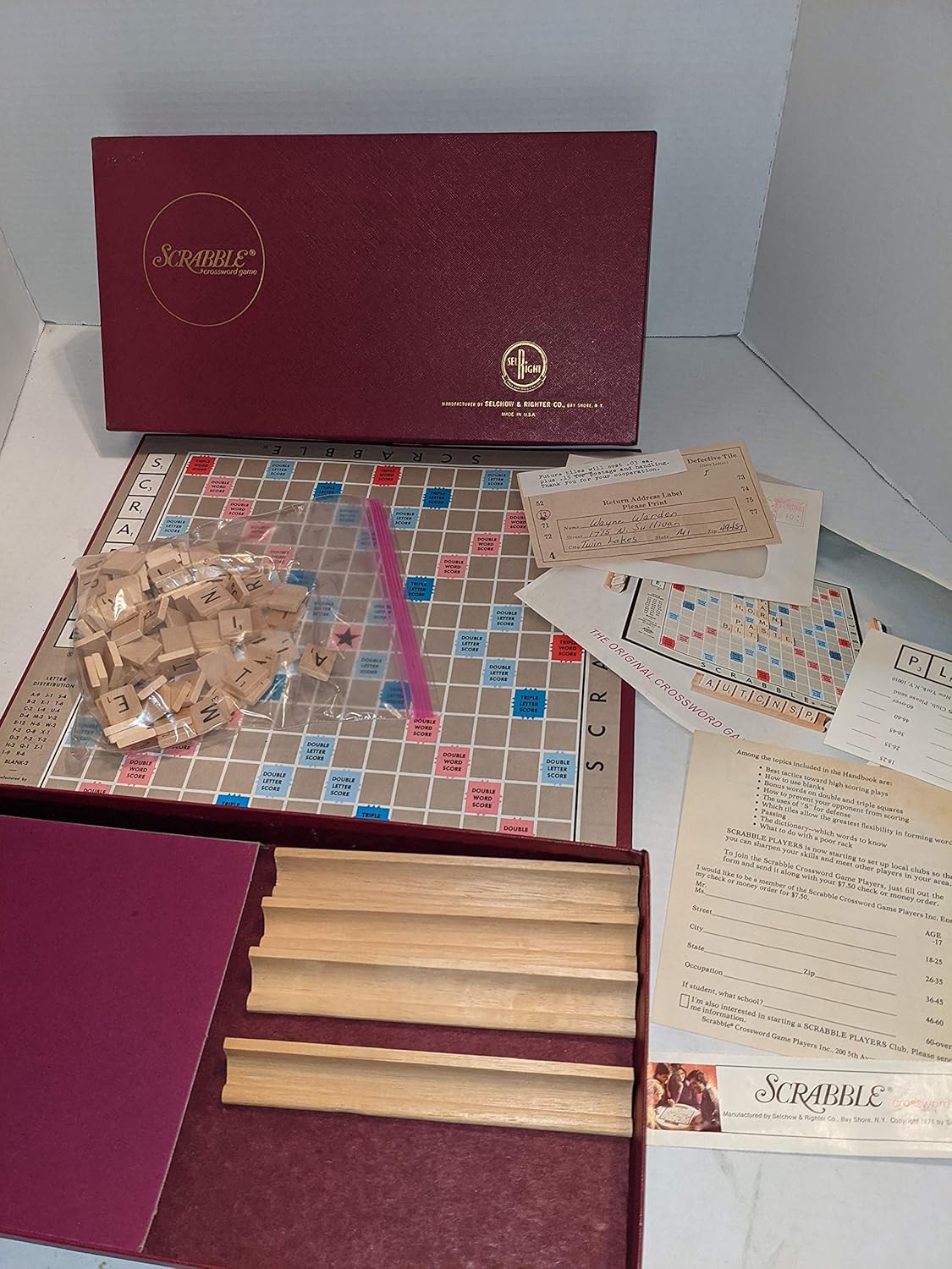 Scrabble Vintage 1976 Board Game