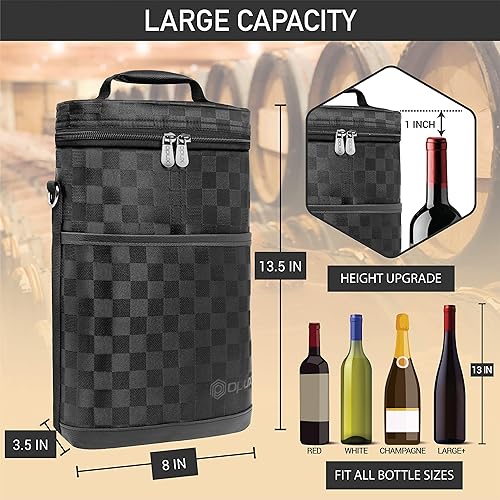 Miniatura 3 de Bolsa para transportar botellas de vino de 2 y 3 botellas.