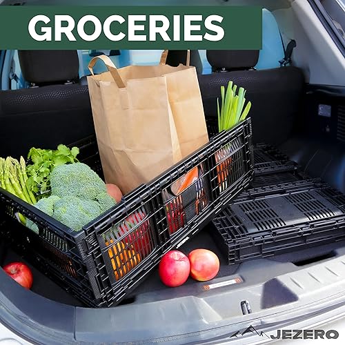 Miniatura 6 de JEZERO Caja de almacenamiento profesional apilable y plegable cestas de almacenamiento de utilidad de pared rallada para almacenamiento y