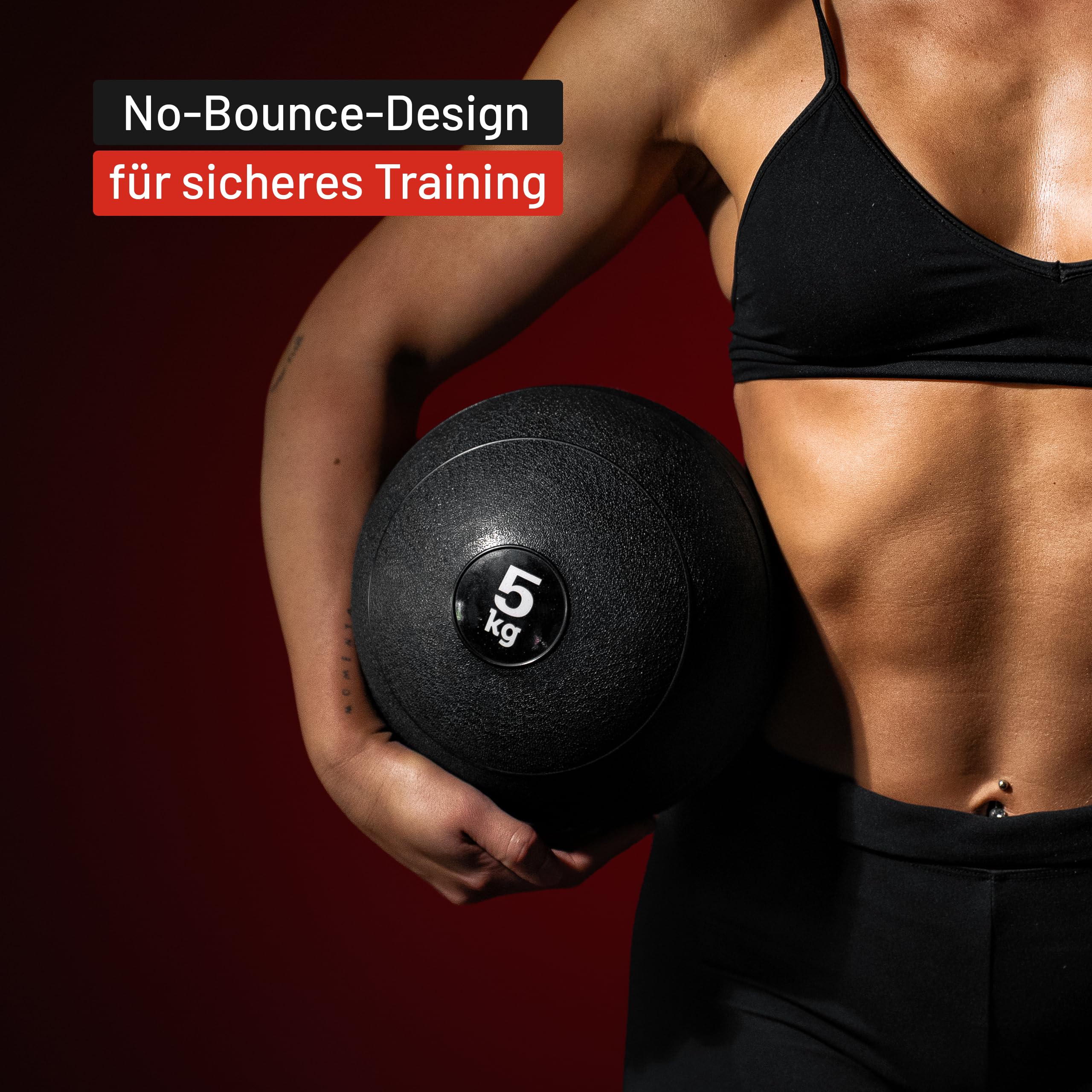 Gorilla Sports® Slam Ball - 3kg, 5kg, 7kg, 10kg, 15kg, 20kg Poids, Individuel/Ensemble, Antidérapante, Noir - Medecine Ball, Balles de Poids, Musculation, pour Fitness, Gym, Domicile, Entraînement