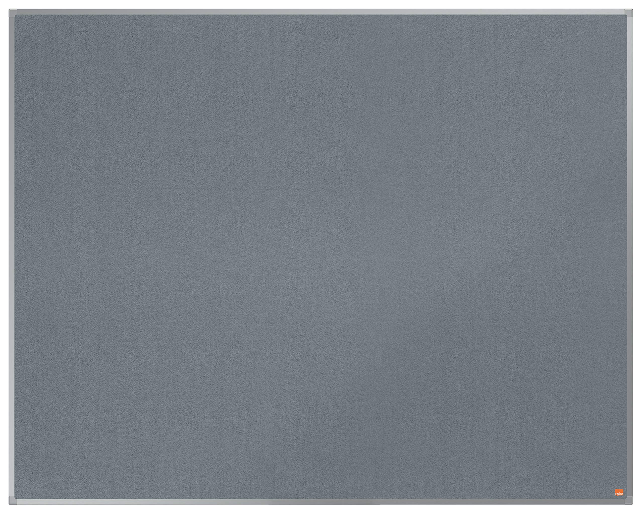 Nobo Felt Noticeboard, 1500 x 1200 mm, Aluminium Trim, Corner Wall Mounting, Essence Range, Grey, 1915458