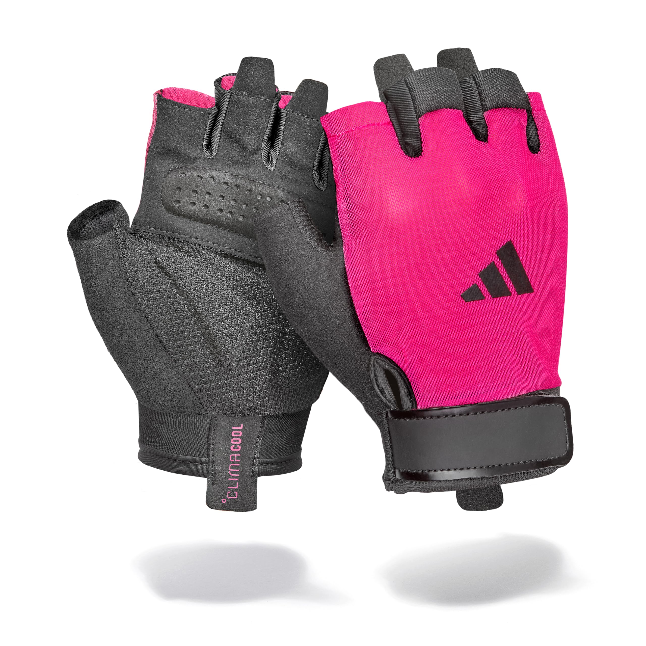 adidas Guanti da allenamento essenziali, senza dita, con impugnatura imbottita, ideali per sollevamento pesi, trazioni, manubri e vogatore, accessori da palestra per allenamento, fitness e