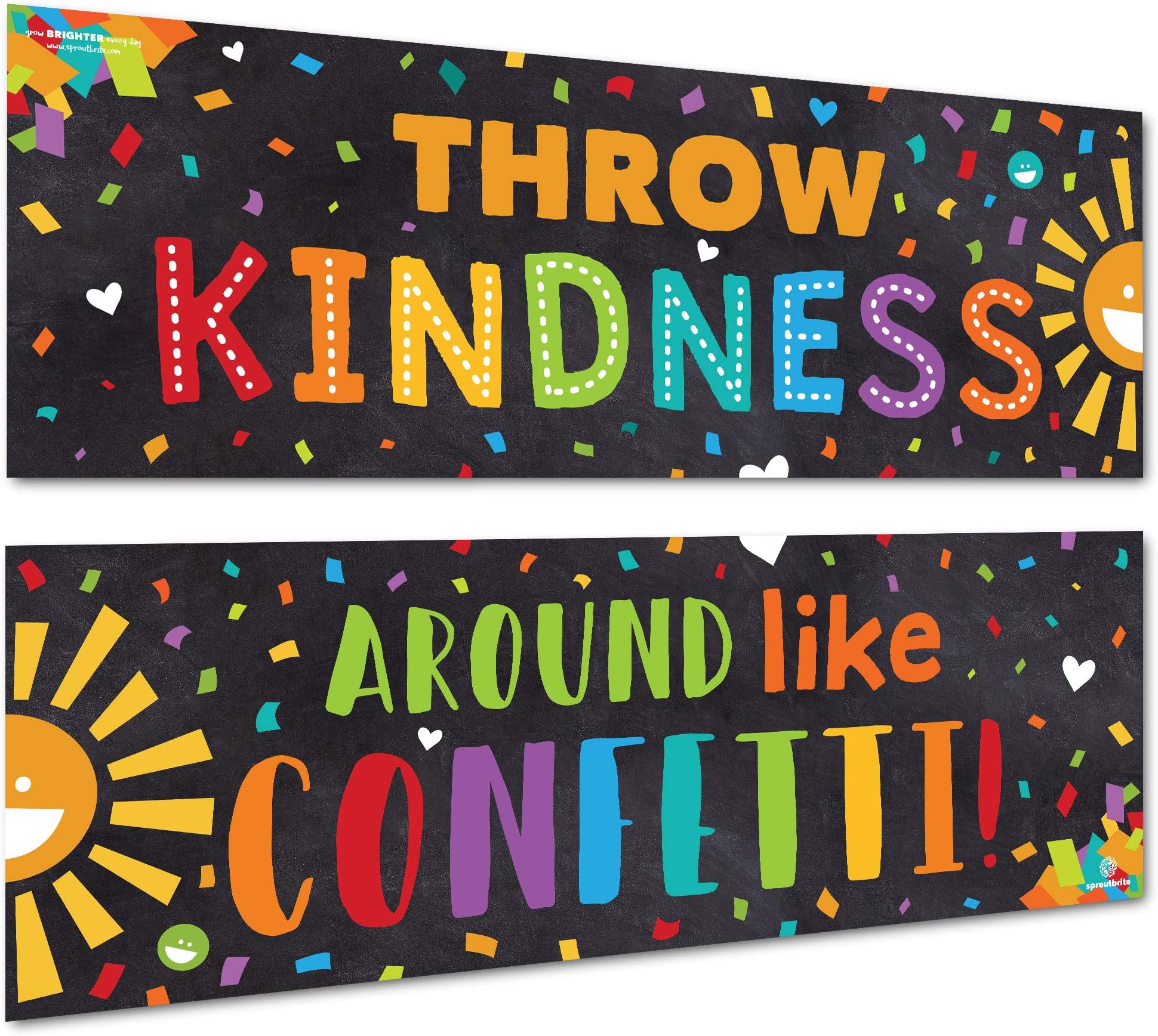 13.5” x 39” Educational Posters - 2 Teachers Posters - Classroom Positive Banners and Wall Decor for Pre, Elementary and Middle School - Promotes Kindness and Positive Social Behavior