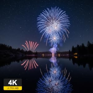 Fireworks Night Sky 4K – Stunning Celebration Screensaver TV