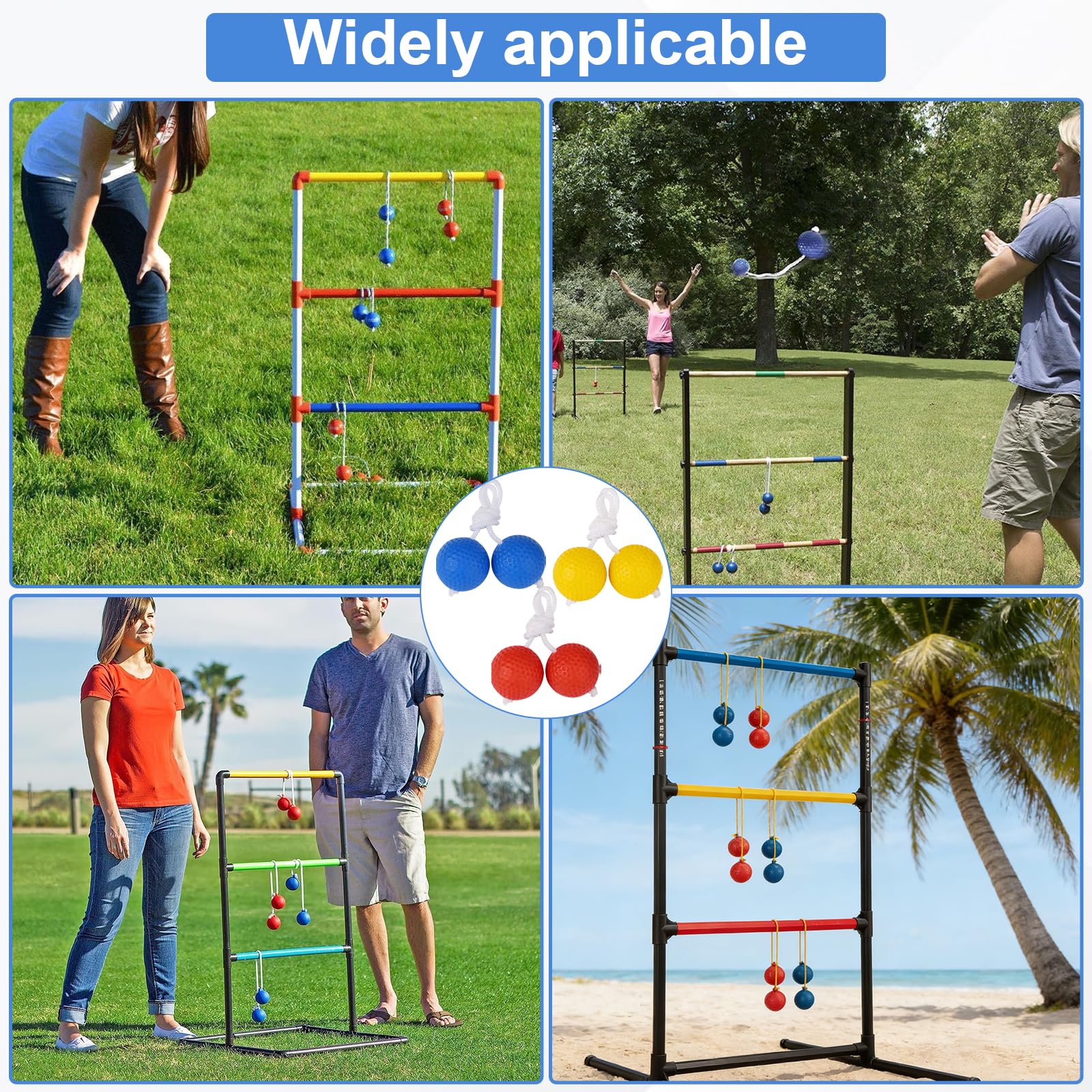 JSMTKJ 6 Paires Golf D'échelle, Ladder Golf Game, Balles D'entraînement de Golfs, Convient Aux événements Intérieurs et Extérieurs