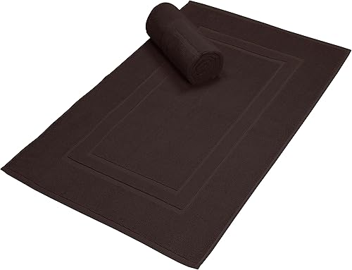 Vista 7 de GLAMBURG Paquete de 2 tapetes de baño de algodón prémium de 20 x 32 pulgadas, 100% algodón hilado en anillo, calidad de hotel y spa, 21.16 oz/m²