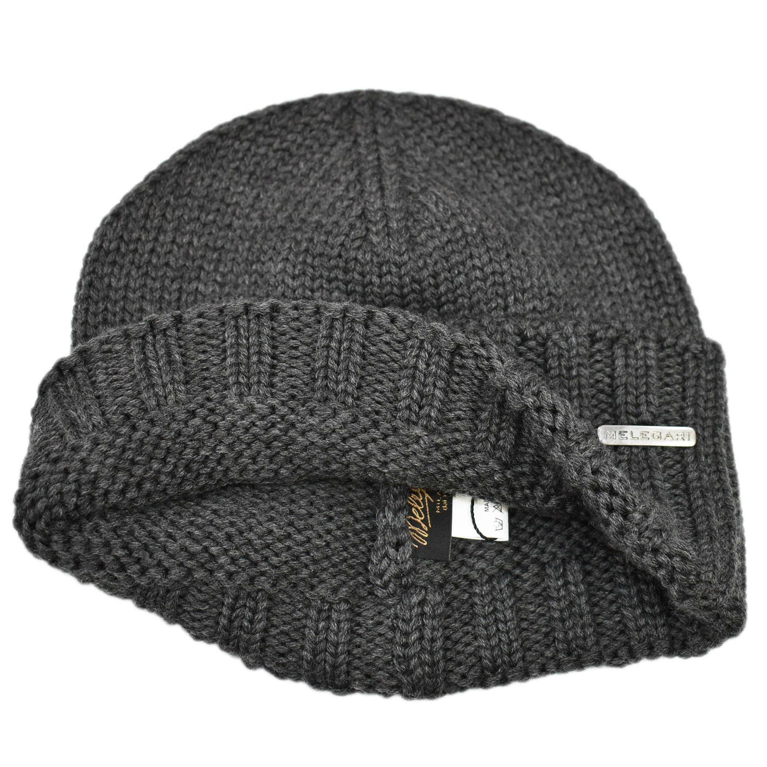 MELEGARI Gorro gorro borde alto | Beanie Varese | pura lana merino | Made in Italy