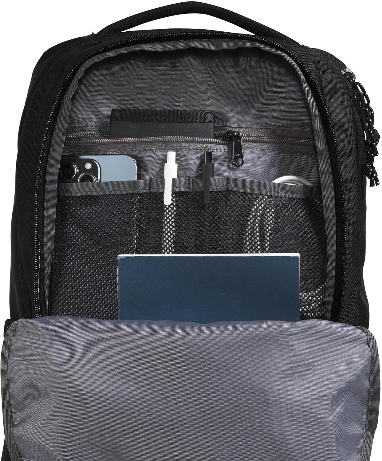 The North Face Lichen Daypack - Everyday Commuter Backpack, 16" Laptop Sleeve, Water Bottle Pockets, Center Front Pouch, TNF Black/TNF White, One Size - Image 5