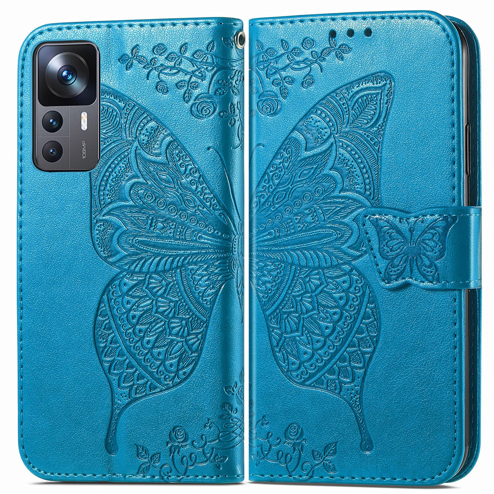 Roar Custodia A Portafoglio Per Xiaomi 12 In Pelle PU Lilla, Con 3 Scomparti Per Carte, Chiusura Magnetica, Funzione Supporto, Custodia Flip Con Motivo 3D - 3