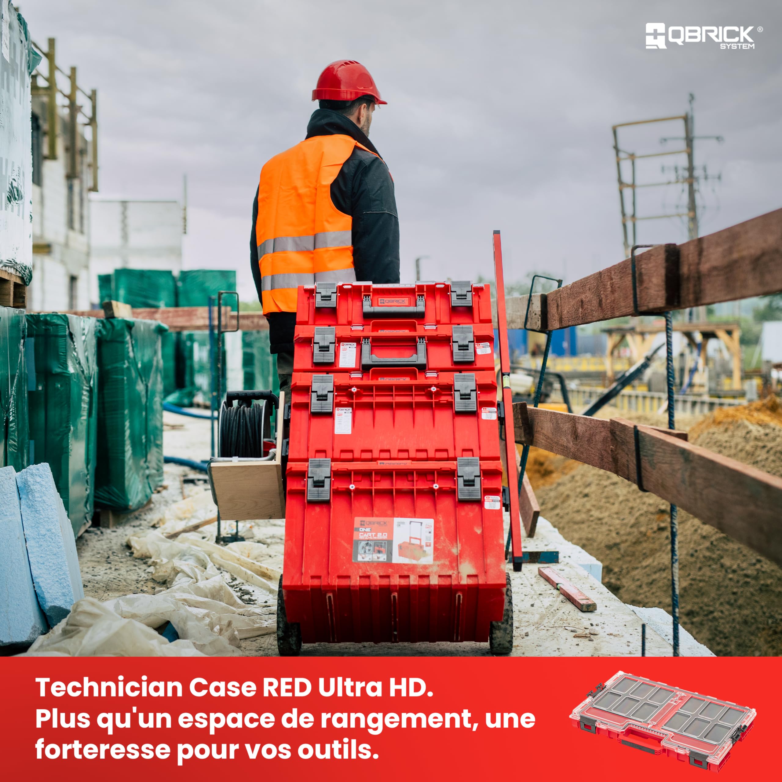 QBRICK SYSTEM Caja Herramientas Maletin Caixa De Ferramentas ONE Organizer L 2.0 MFI RED Ultra HD Rojo 540 x 390 x 95 mm
