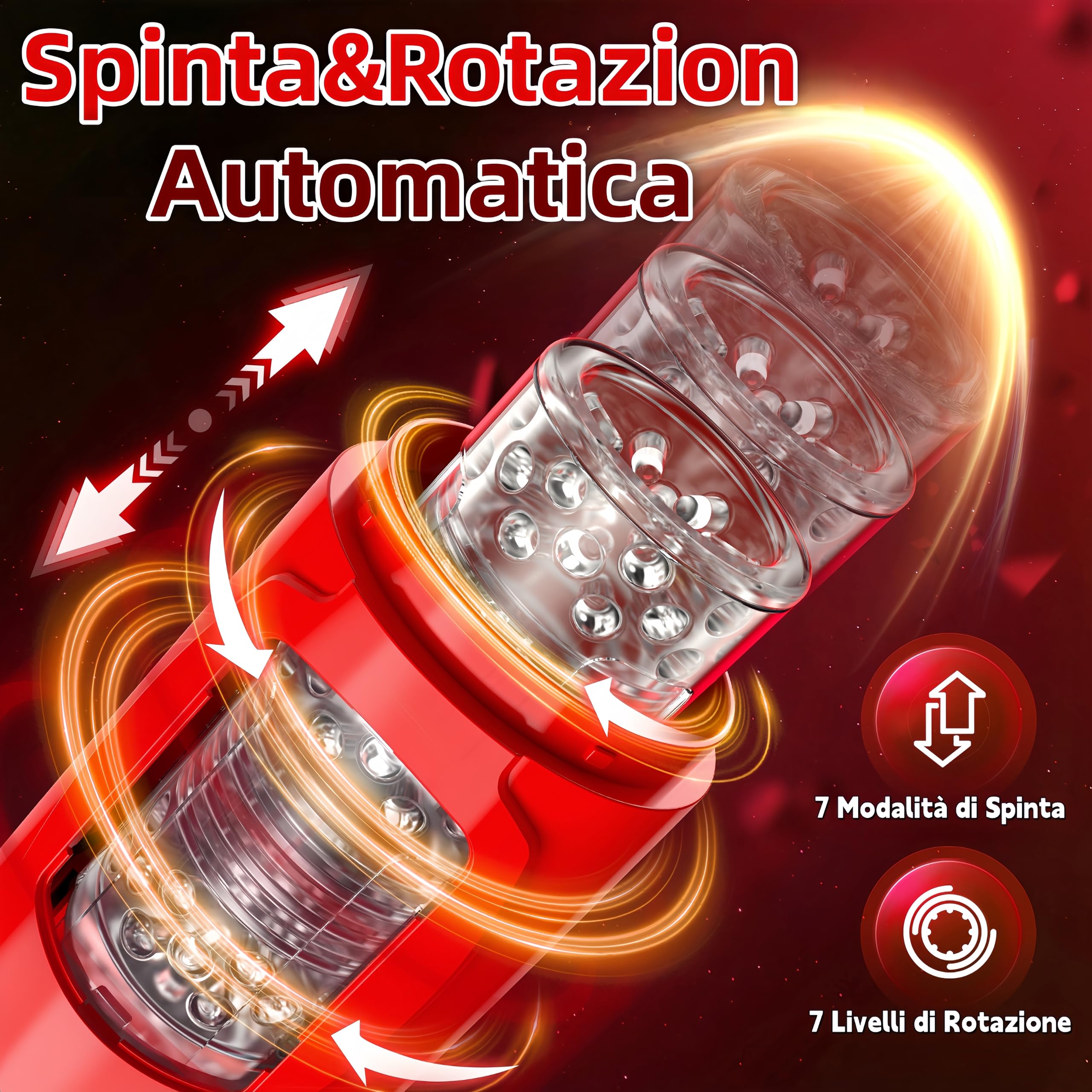 Masturbatore Uomo Automatico Silenzioso Sextoysys Uomo, Vagina Finta Realistica Sex Toys, 7 Modi di Telescopica e Rotazione, Controllo APP per Allenamento Pene Toys Sessuali per Uomini