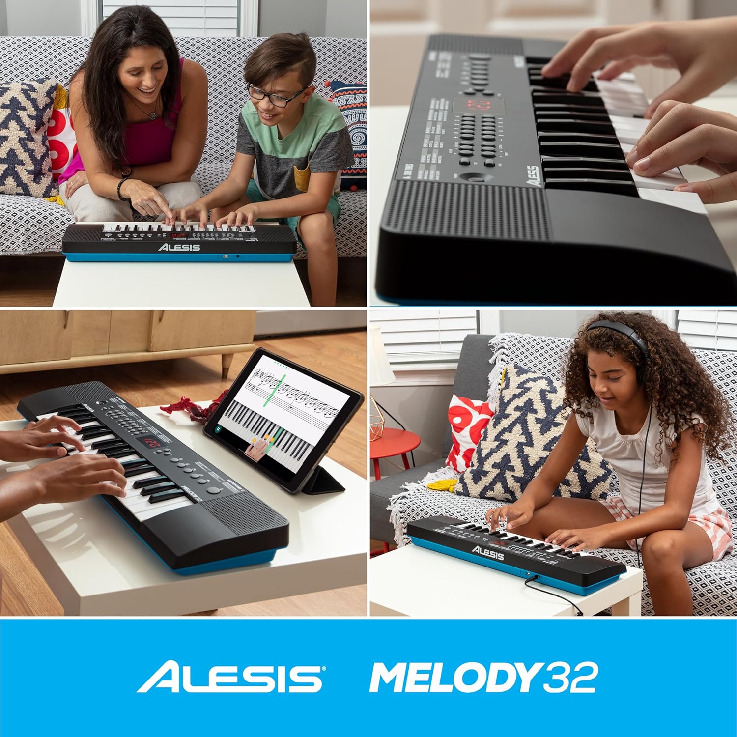 Alesis Melody 32 - Electric Keyboard Digital Piano with 32 Keys, Speakers, 300 Sounds, 300 Rhythms, 40 Songs, USB-MIDI Connectivity and Piano Lessons - Image 6