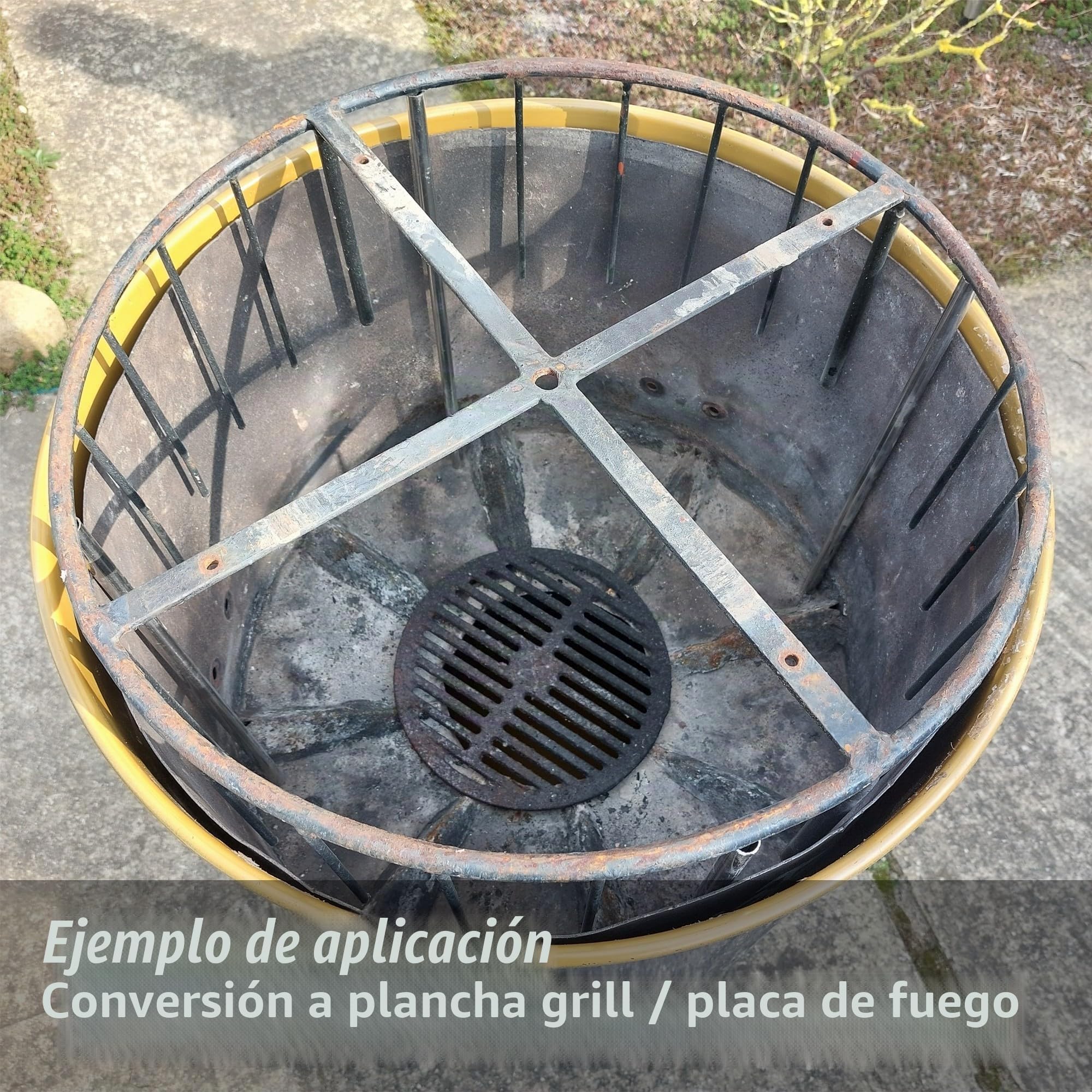 plasteo® Barril de metal de 200 litros con tapa, barril de acero, barril de aceite, barril de fuego, contenedor, barril de chapa, mesa alta, barril de combustión, barril de gueto, azul, verde