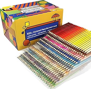 Amazon | 色鉛筆 520色セット 油性色鉛筆 プロ専用ソフト芯色鉛筆