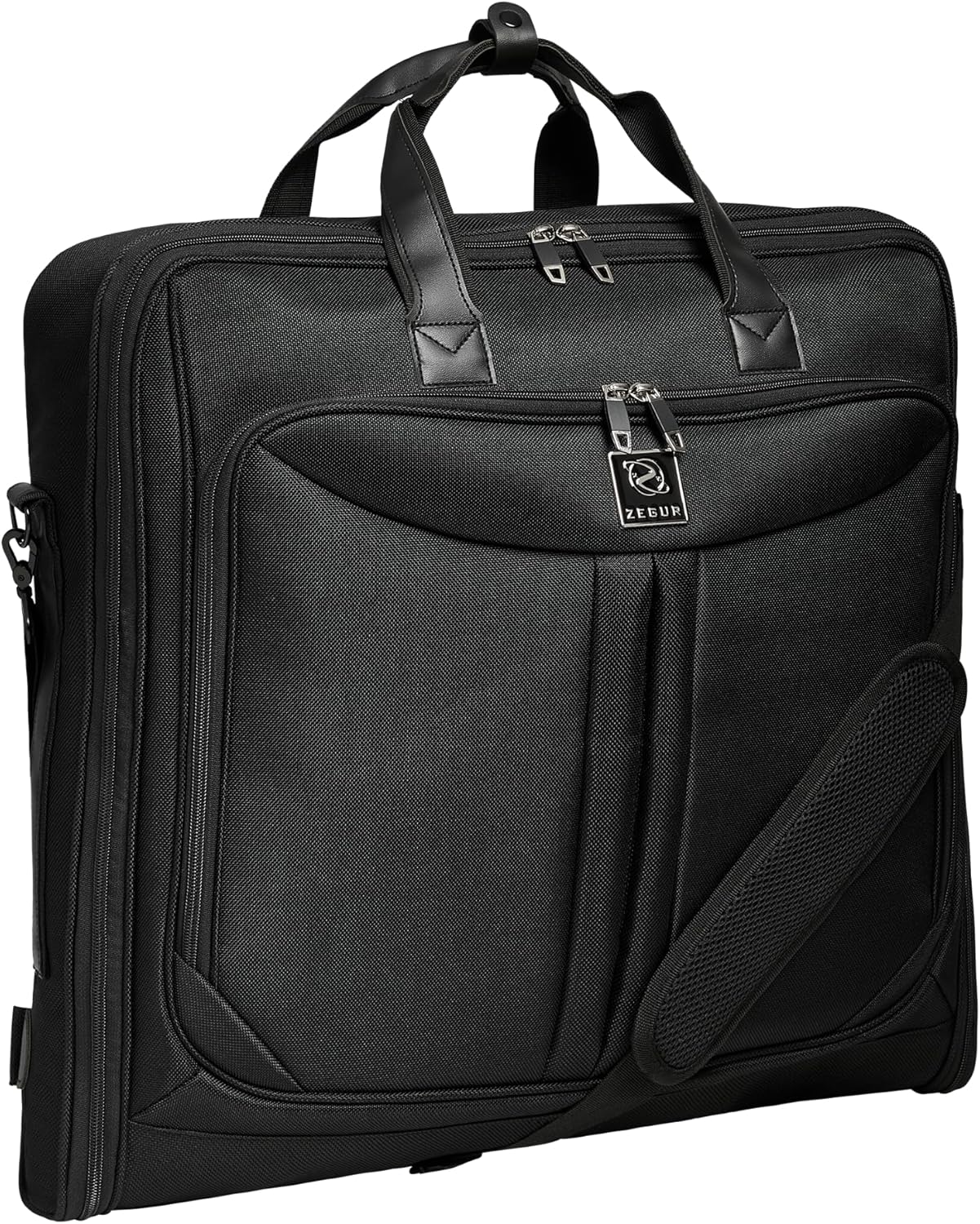Premium Suit Garment Bag Carry On - Hangs 4 Suits - Travel & Business with Shoulder Strap and Laptop Compartment