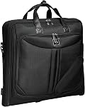 ZEGUR Premium Suit Garment Bag Carry On - Hangs 4 Suits - Travel & Business with Shoulder Strap and Laptop Compartment