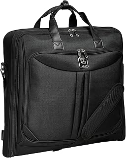 ZEGUR Premium Suit Garment Bag Carry On - Hangs 4 Suits - Travel & Business with Shoulder Strap and Laptop Compartment